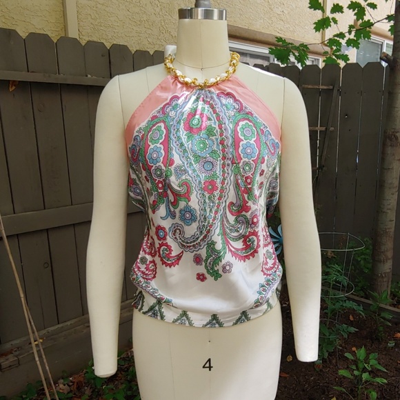 Guess Tops - GUESS SILKY PAISLEY HALTER TOP sz Small
